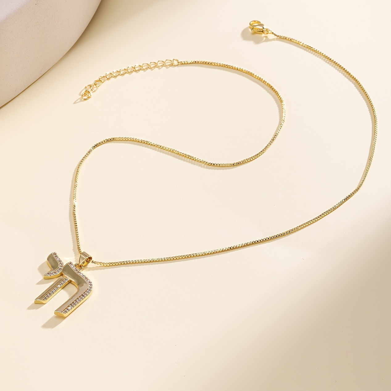 18K Golden Plated Chai Pendant Necklace for Couples
